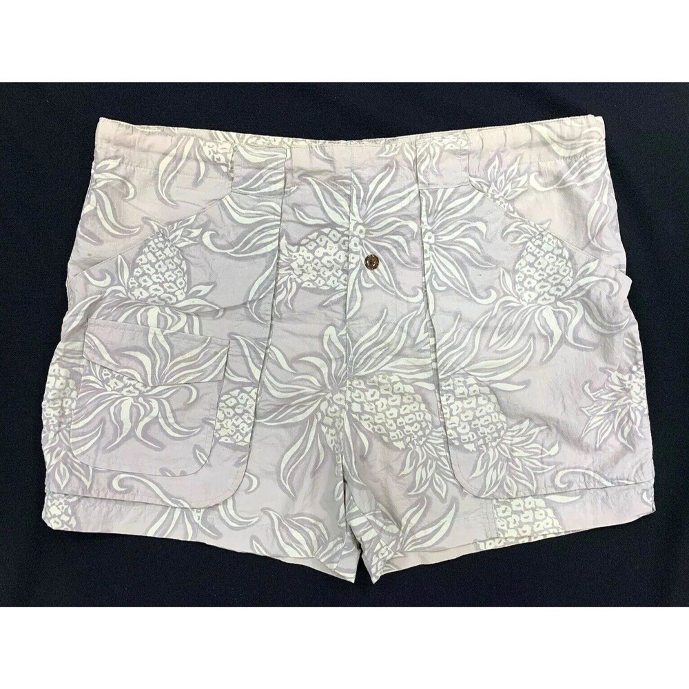 Tommy Bahama Hawaiian Swim Trunks Board Shorts Mens Medium Beige Pineapple Beach - Picture 1 of 14